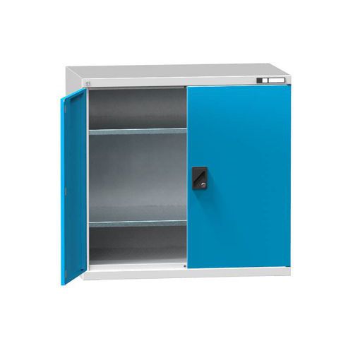 Kovové dielenské skrine na náradie SK1, 1000 x 1044 x 625 mm, 2 police, sivá