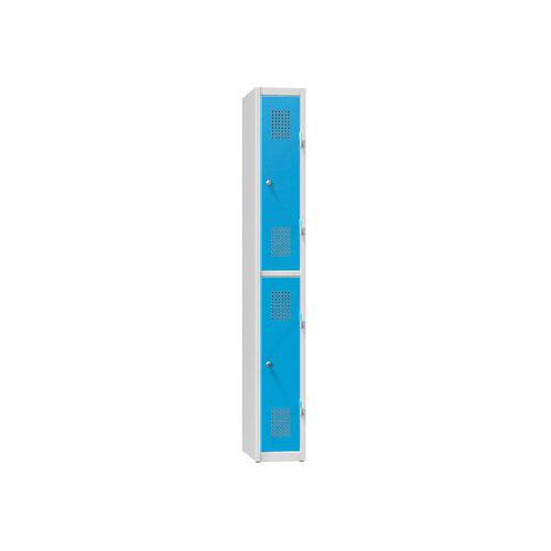 Kovové šatníkové skrine, 2 boxy, polené, 1850 x 300 x 500 mm, sivá
