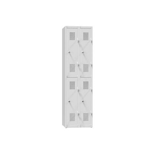 Kovové šatníkové skrine 4-box na sokli, polené, bez police, 800 x 500 x 1850 mm
