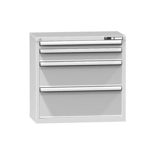 Dielenské zásuvkové skrine ZR, 4 zásuvky, 840 x 884 x 464 mm, sivá