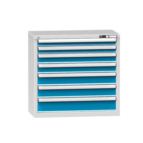 Dielenské zásuvkové skrine ZR, 7 zásuviek, 840 x 884 x 464 mm, sivá