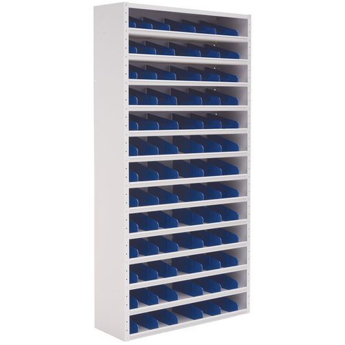 Kovové regály s deličmi Manutan Expert, 198 x 60 x 20 – 30 cm, 12 políc, sivé Kovové regály s deličmi Manutan Expert, 198 x 60 x 20 – 30 cm, 12 políc, sivé