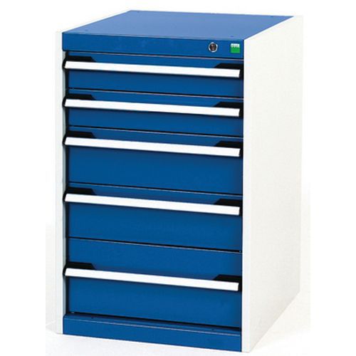 Dielenské zásuvkové skrine Bott Cubio, 80 x 52,5 x 52,5-65 cm, 5 zásuviek