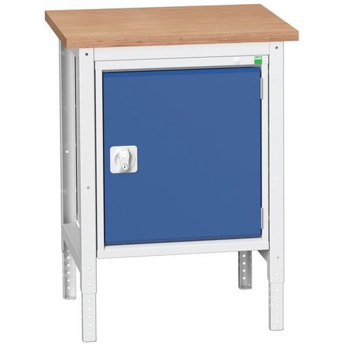 Dielenské stoly Bott Verso so skrinkou, šírka 70 cm, výškovo nastaviteľné, multiplex/linoleum