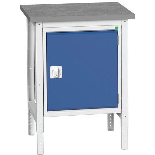 Dielenské stoly Bott Verso so skrinkou, šírka 70 cm, výškovo nastaviteľné, multiplex/linoleum