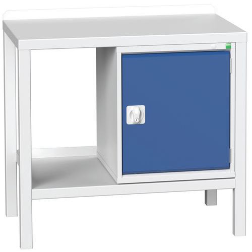 Dielenské stoly Bott Verso Weld so skrinkou, šírka 100 a 150 cm, multiplex/oceľ