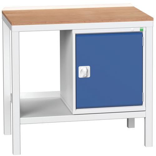 Dielenské stoly Bott Verso Weld so skrinkou, šírka 100 a 150 cm, multiplex/oceľ