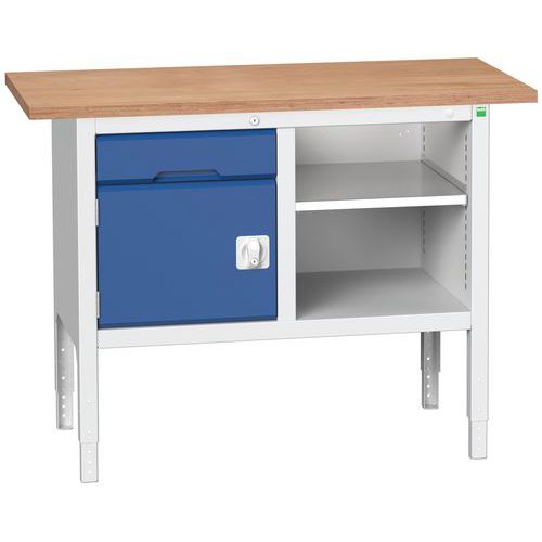Dielenské stoly Bott Verso Storage, 83-93 x 125 x 60 cm, rôzne vybavenie, multiplex