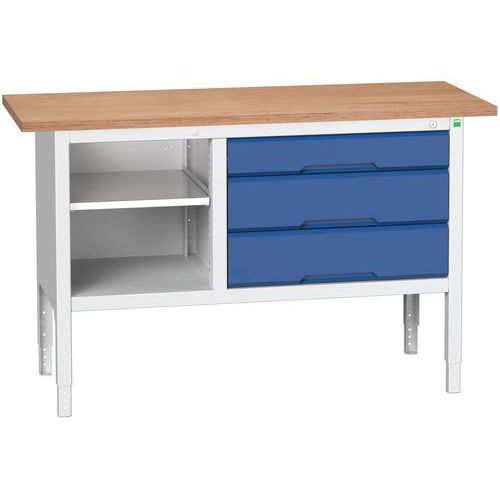 Dielenské stoly Bott Verso Storage, 83-93 x 150 x 60 cm, rôzne vybavenie, multiplex
