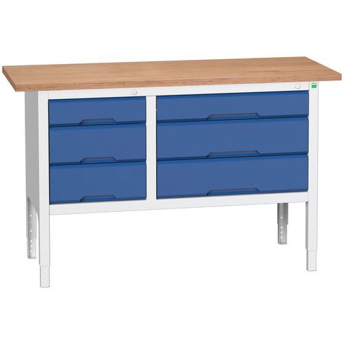 Dielenské stoly Bott Verso Storage, 83-93 x 150 x 60 cm, rôzne vybavenie, multiplex