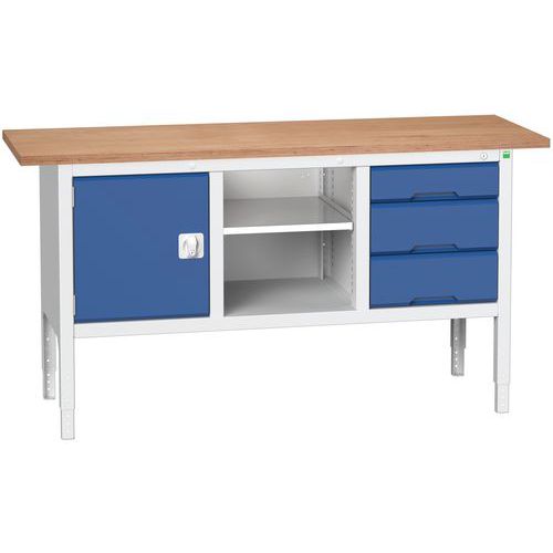 Dielenské stoly Bott Verso Storage, 83-93 x 175 x 60 cm, rôzne vybavenie, multiplex