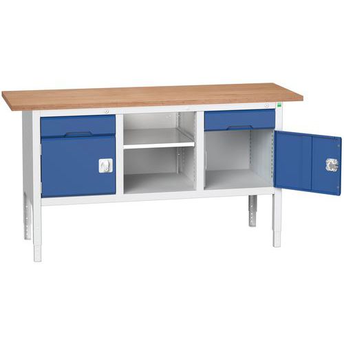 Dielenské stoly Bott Verso Storage, 83-93 x 175 x 60 cm, rôzne vybavenie, multiplex