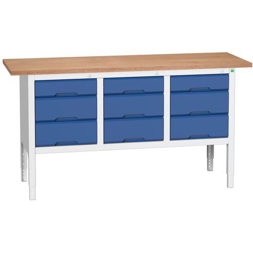 Dielenské stoly Bott Verso Storage, 83-93 x 175 x 60 cm, rôzne vybavenie, multiplex