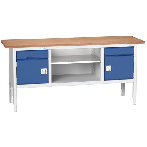 Dielenské stoly Bott Verso Storage, 83-93 x 200 x 60 cm, rôzne vybavenie, multiplex