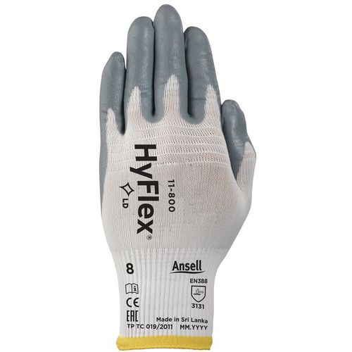 Nylonové rukavice Ansell HyFlex® 11-800 polomáčané v nitrile