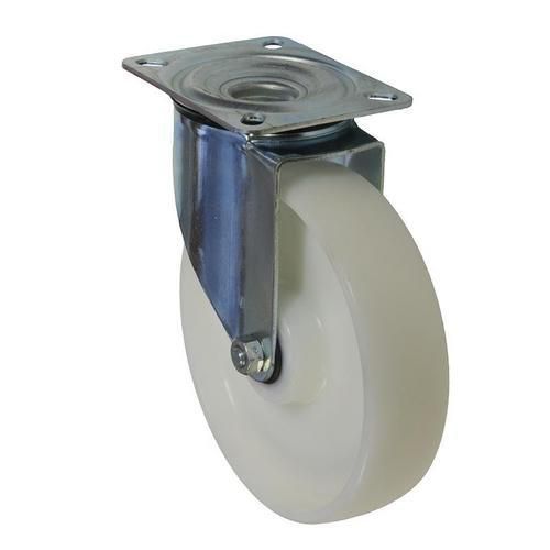 Nylonové transportné kolesá s prírubou, priemer 100 - 160 mm, otočné, valivé ložiská