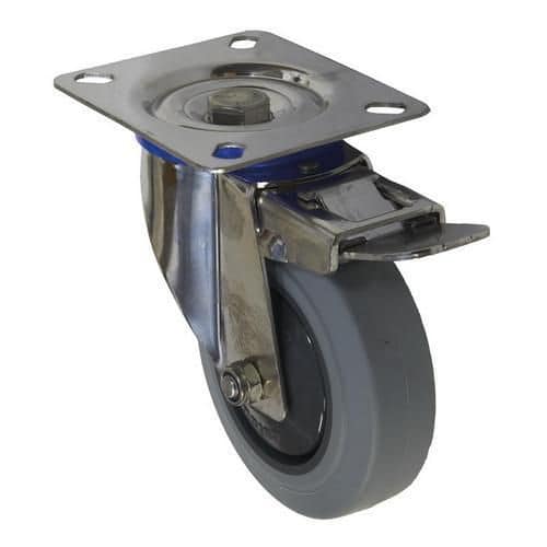 Gumové transportné kolesá s prírubou, priemer 100 - 200 mm, otočné, klzné ložiská