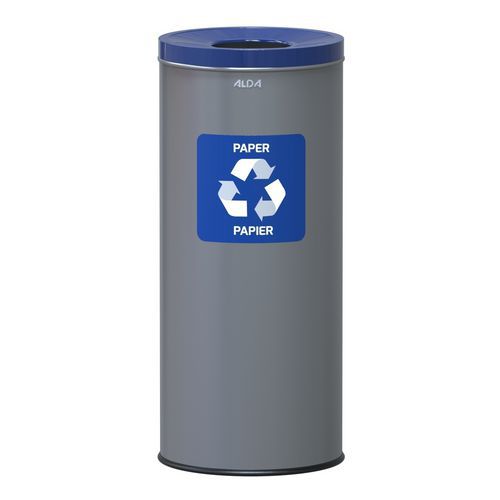 Kovové odpadkové koše EKO na triedený odpad, objem 45 l