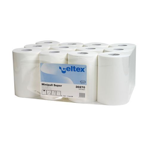 Papierové uteráky Celtex Lux 2-vrstvové, 212 útržkov, biele, 12 ks