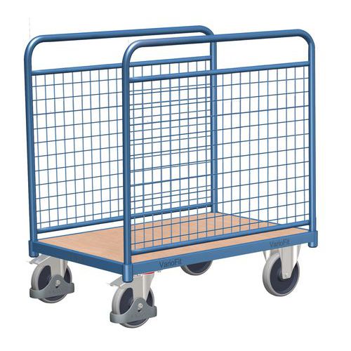 Plošinový vozík s dvoma mrežovanými stenami, do 400 kg