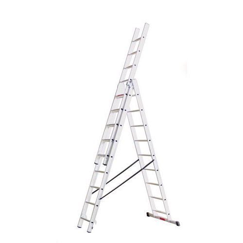 Výsuvný hliníkový rebrík PROFI, 3 x 9 priečok