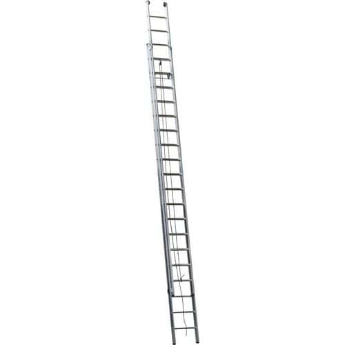 Výsuvný hliníkový rebrík PROFI s lanom, 2 x 19 priečok