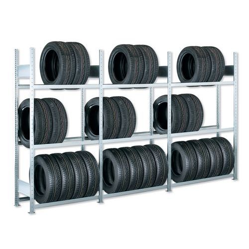 Regály na pneumatiky, základné, 300 x 100 – 150 x 40 cm, 5 poschodí