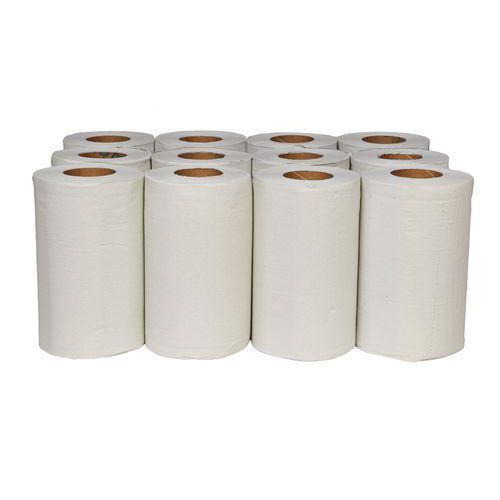 Papierové uteráky Midi Rec 2-vrstvové, 50 m, biele, 12 ks