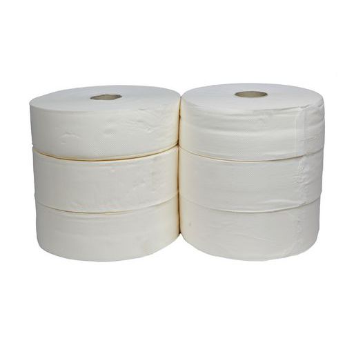 Toaletný papier Jumbo 2-vrstvový, 28 cm, 250 m, 100 % biela, 6 kotúčov