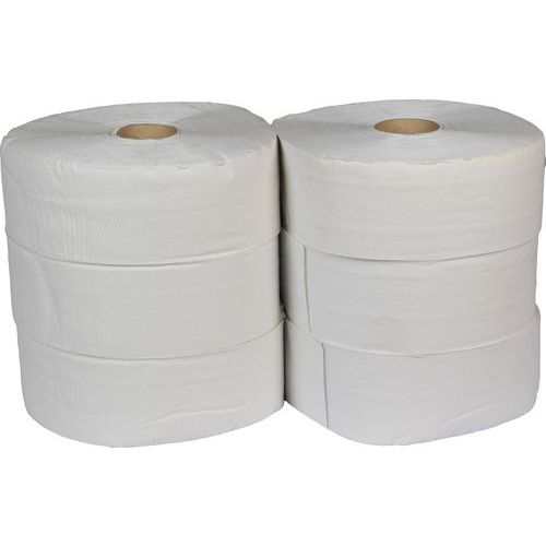 Toaletný papier Jumbo 2-vrstvový, 28 cm, 260 m, 75 % biela, 6 kotúčov