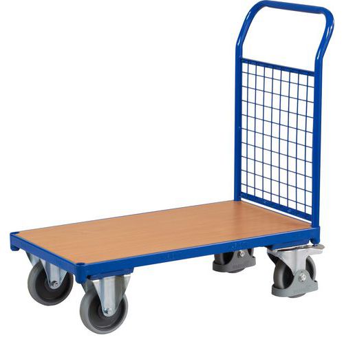 Plošinový vozík s držadlom s mrežovanou výplňou, do 400 kg