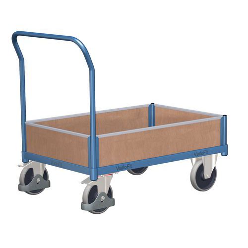 Plošinové vozíky s držadlom a nízkymi plnými bočnicami, do 500 kg