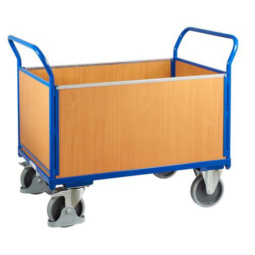 Plošinové vozíky s dvoma držadlami s plnou výplňou a bočnými stenami, do 500 kg