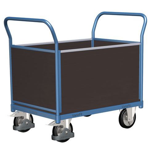 Plošinové vozíky s dvoma držadlami s plnou výplňou a bočnými stenami, do 1 000 kg