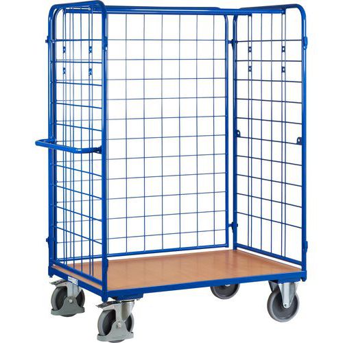 Vysoké policové vozíky s 3 mrežovými bočnicami, do 400 - 500 kg, 1 polica