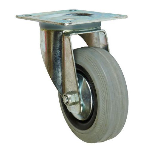Gumové transportné kolesá s prírubou, priemer 100 - 125 mm, otočné, klzné ložiská