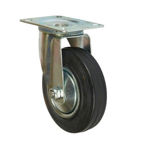 Gumové transportné kolesá s prírubou, priemer 80 - 200 mm, otočné, valivé ložiská