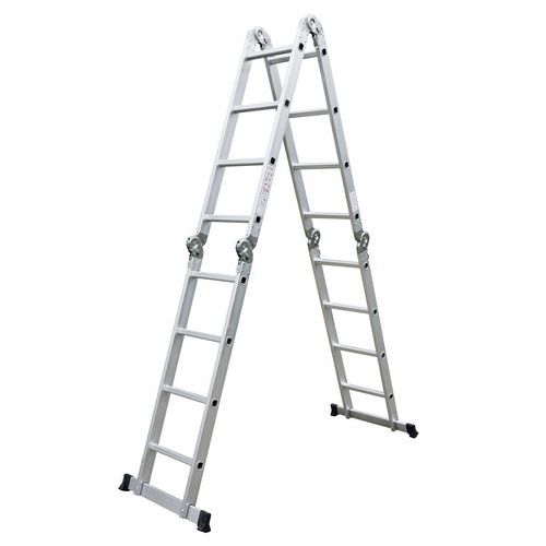 Kĺbový hliníkový rebrík, 4 x 4 priečky
