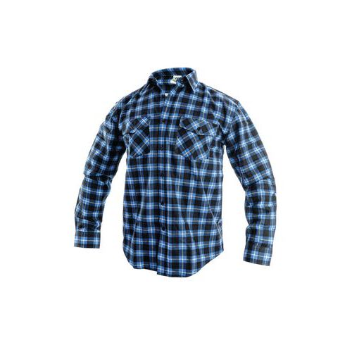 Pánska flanelová košeľa s dlhým rukávom CXS, modrá/čierna