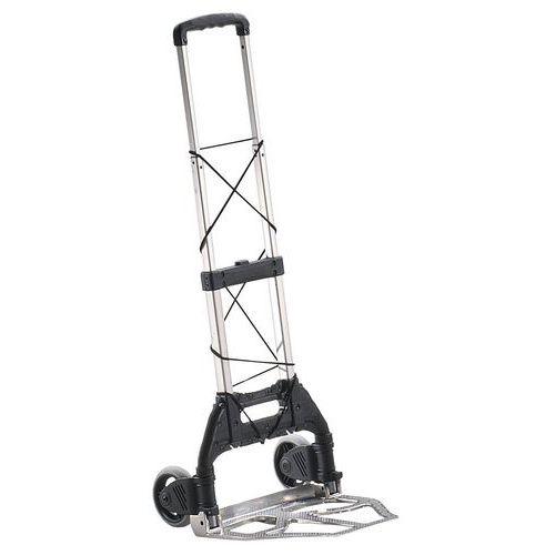 Skladacia hliníková rudla RU4 s plnými kolesami a upevňovacím systémom, do 50 kg