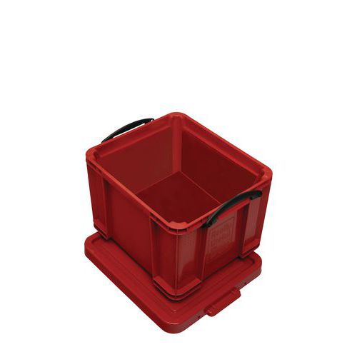 Plastové úložné boxy s vekom na klipsu, červené