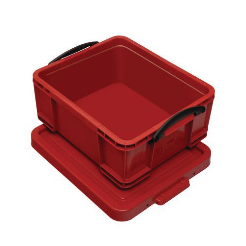 Plastové úložné boxy s vekom na klipsu, červené