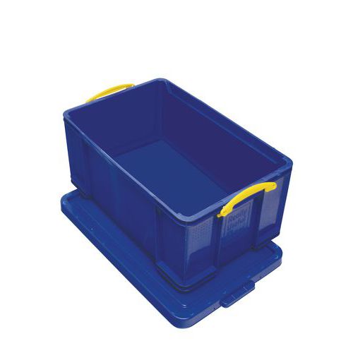 Plastové úložné boxy s vekom na klipsu, modré