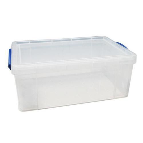 Plastové skladovacie boxy s vekom na klip, priehľadné