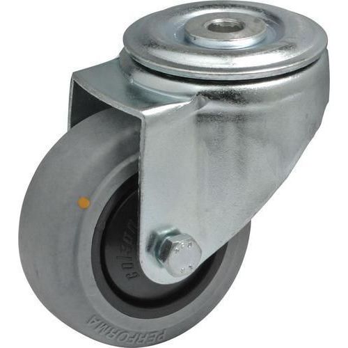 Antistatické gumové prístrojové kolesá so stredovým otvorom, priemer 80 - 125 mm, otočné, guľkové ložiská