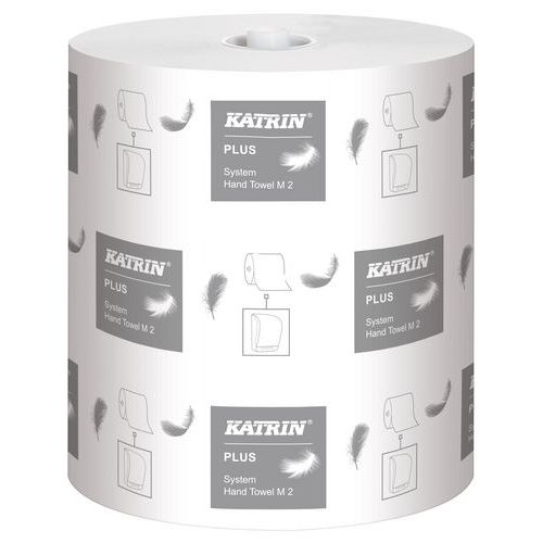 Papierové uteráky Katrin Systém Plus 2-vrstvové, 100 m, biele, 6 ks