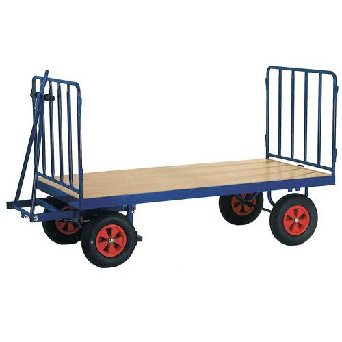 Ručný plošinový vozík s dvoma stenami s mrežovanou výplňou, do 600 kg