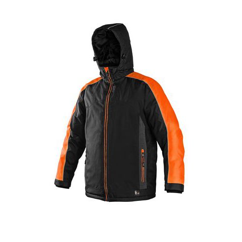 Pánska zimná bunda CXS s reflexnými prvkami, čierna/oranžová