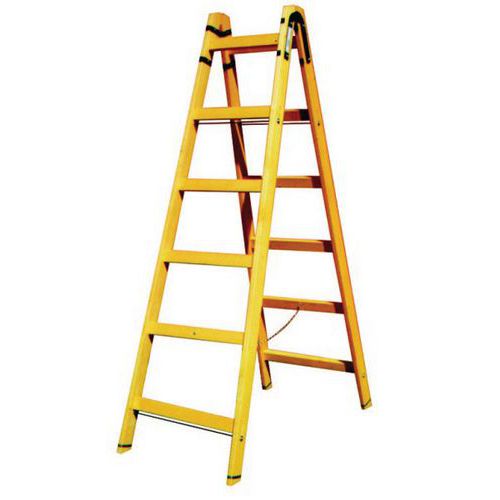 Drevený dvojitý rebrík, 2 x 6 priečok