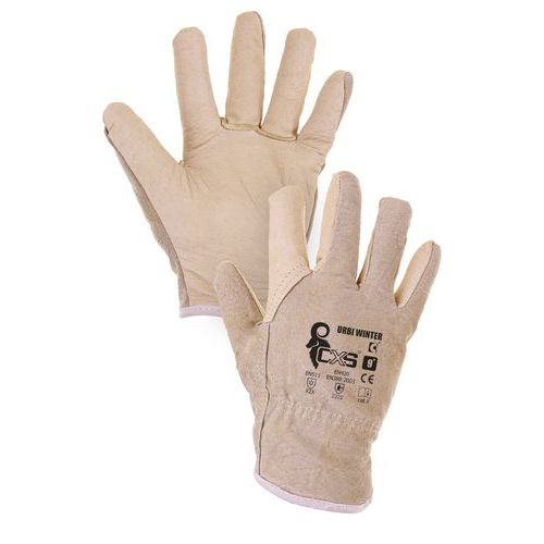 Zimné kožené rukavice CXS, béžové